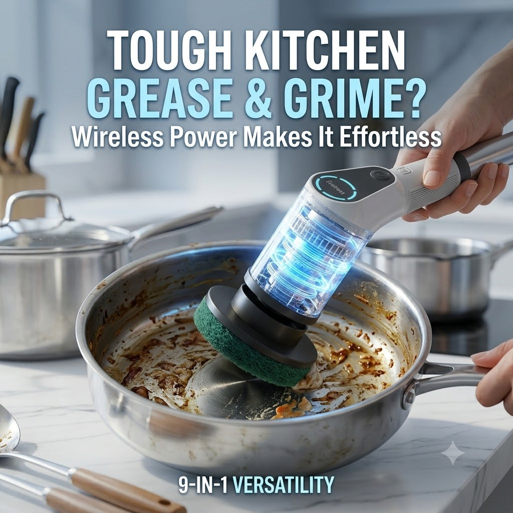 9 in 1 Wireless Electric Cleaning Brush for Kitchen & Home