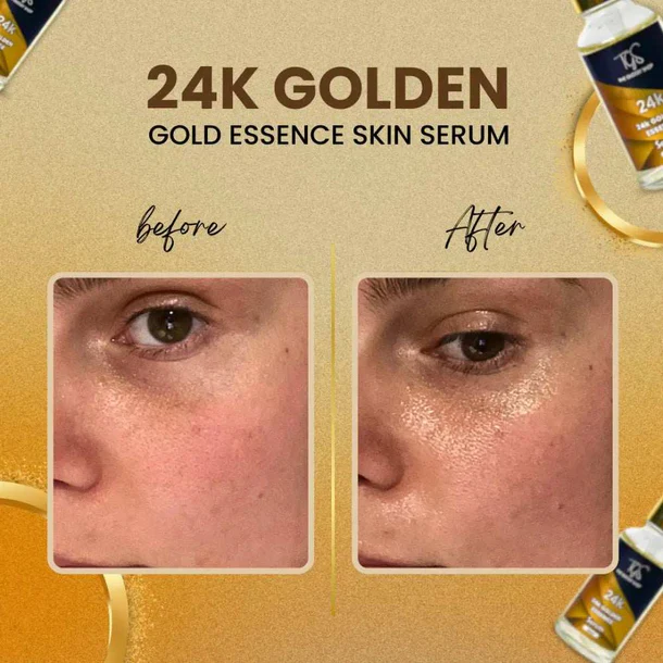 24K Gold Facial Serum – Hyaluronic Acid & Collagen Brightening Care