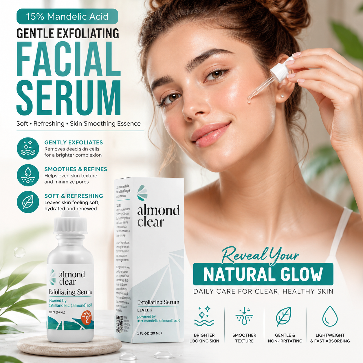 Exfoliating Facial Serum – Gentle Skin Smoothing & Brightening Essence