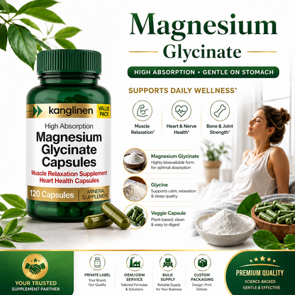 Adult Magnesium Glycinate Capsules – Daily Heart & Muscle Wellness Supplement