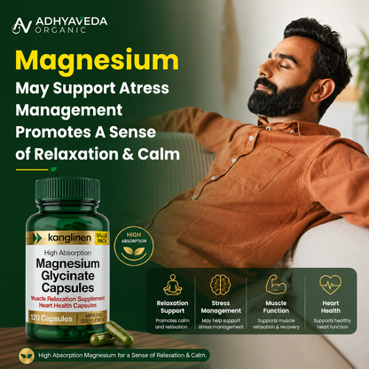 Adult Magnesium Glycinate Capsules – Daily Heart & Muscle Wellness Supplement