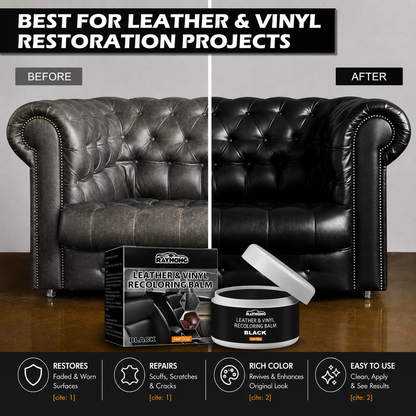 Leather Repair & Color Restoration Cream – Leather Care for Car Seats, Sofas, Shoes & Bags