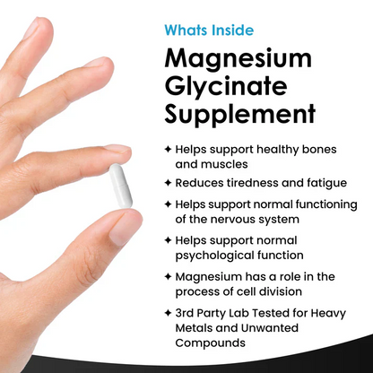 Magnesium Glycinate Capsules – Sugar-Free Vegan Relaxation & Mood Support