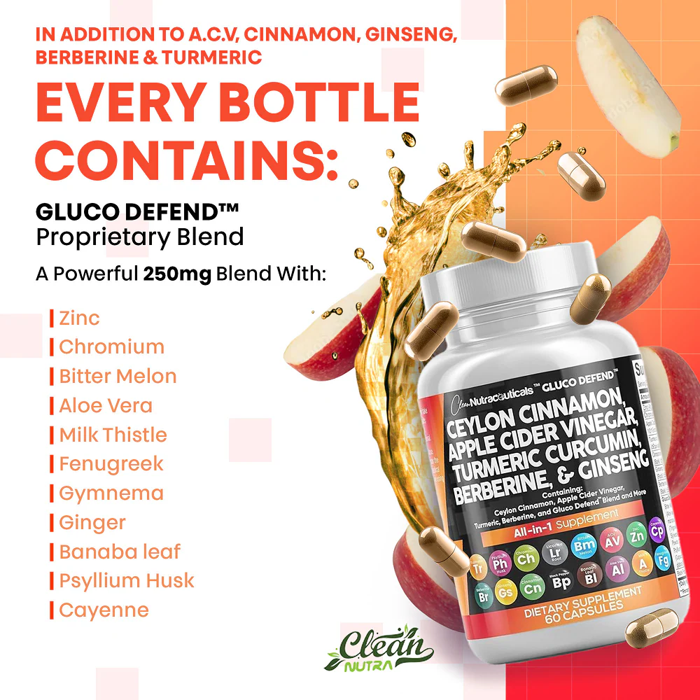 Ceylon Cinnamon, Apple Cider Vinegar, Turmeric & Milk Thistle Capsules