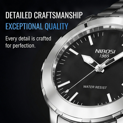 Men's Quartz Business Watch with Luminous Display & Calendar
