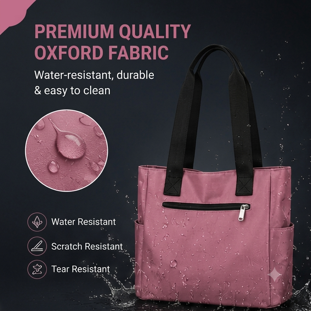 Stylish Unisex Oxford Tote Bag – Large Capacity Fashion Handbag with Polyester Lining