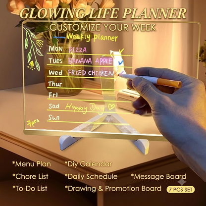 LED Acrylic Light Drawing Board for Kids – Reusable Tracing & Drawing Pad with Cartoon Practice Book