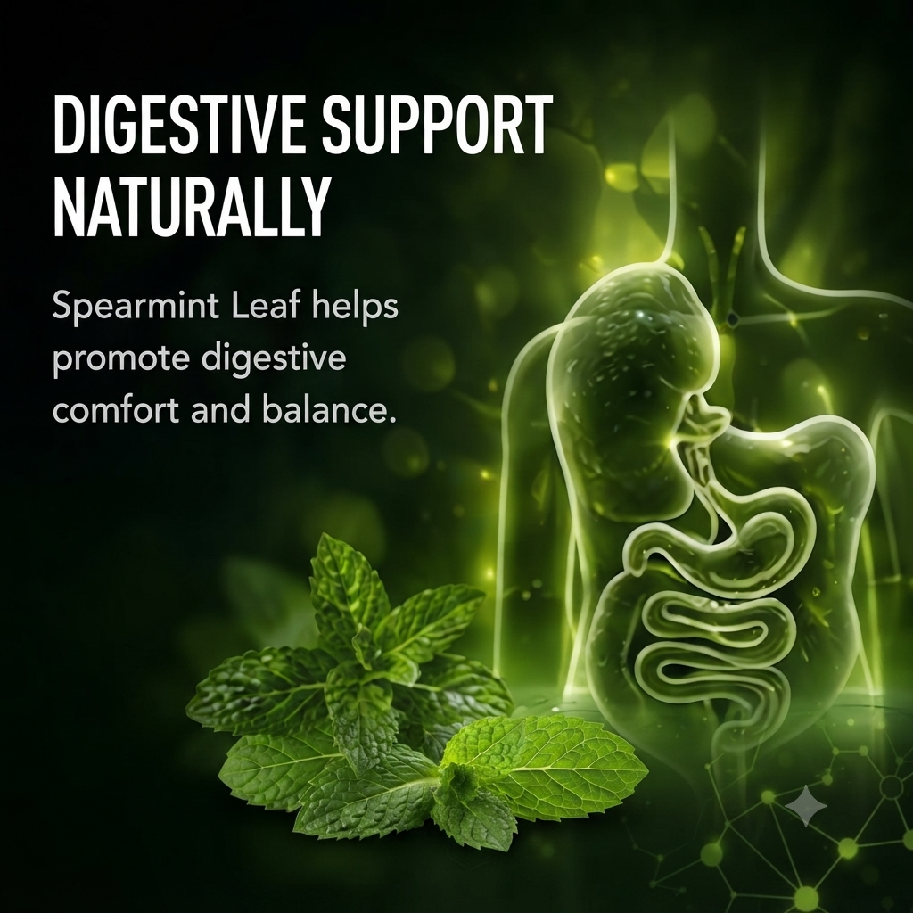 Spearmint Leaf Capsules – Herbal Dietary Supplement for Adults