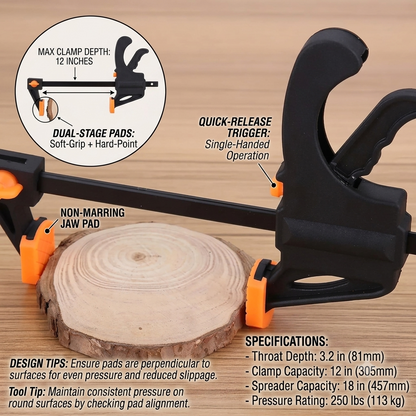 Multi Size Nylon working Clamps – Heavy Duty Mini F & A Shaped Clamps