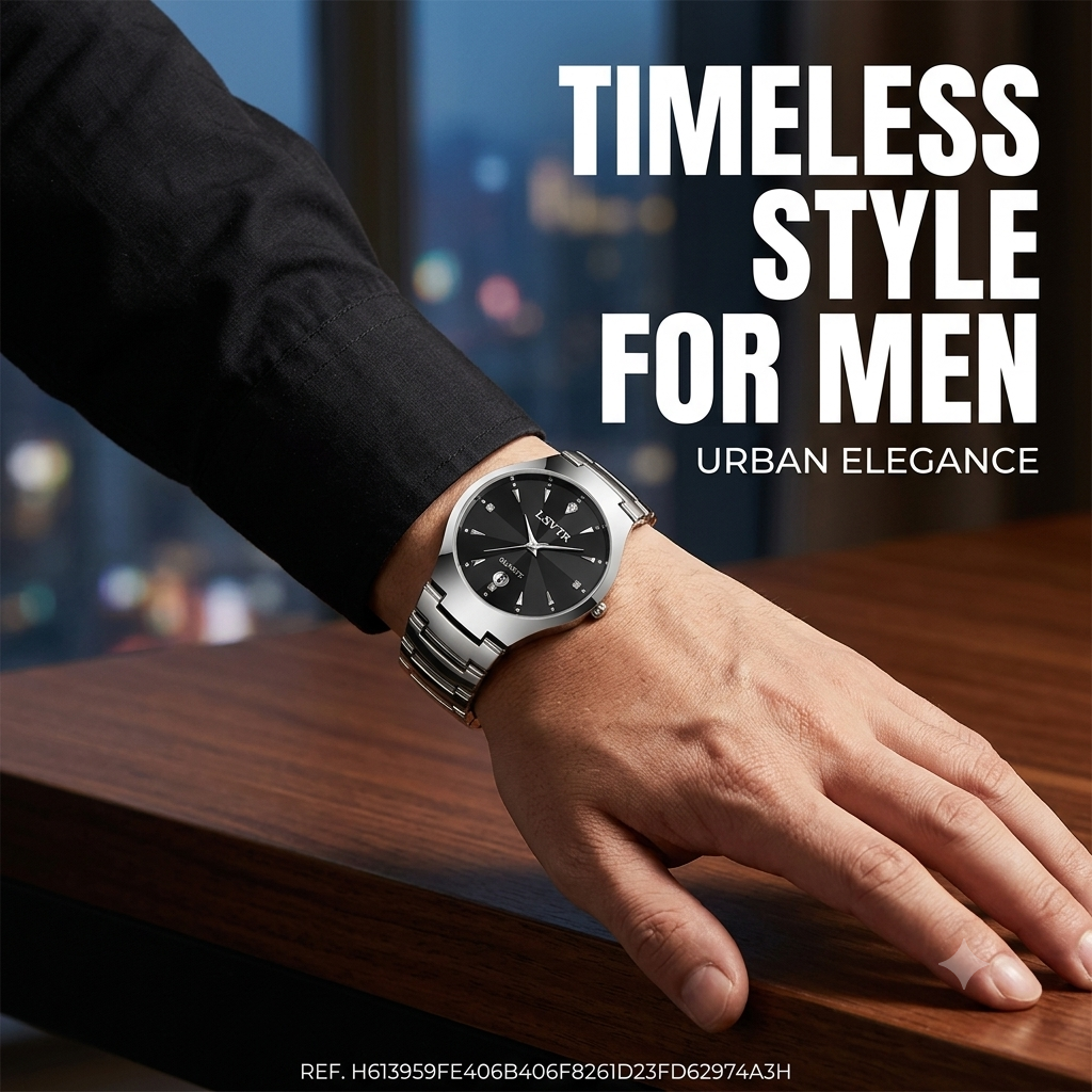 Luxury Men's Quartz Watch – Waterproof Stainless Steel Calendar Watch