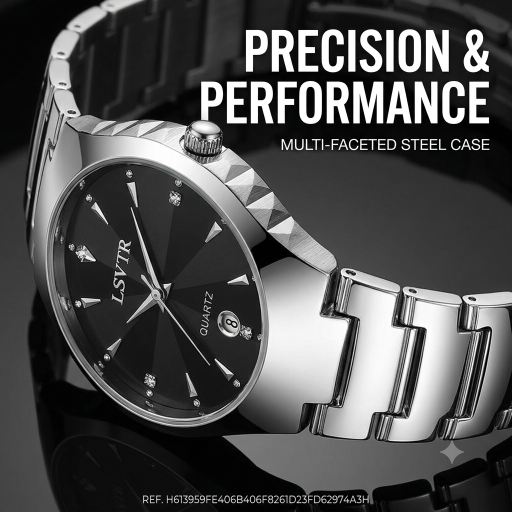 Luxury Men's Quartz Watch – Waterproof Stainless Steel Calendar Watch