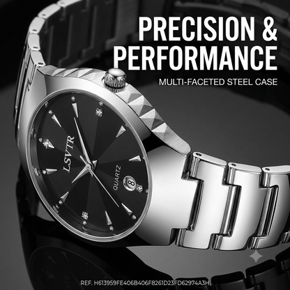 Luxury Men's Quartz Watch – Waterproof Stainless Steel Calendar Watch