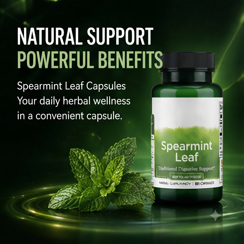 Spearmint Leaf Capsules – Herbal Dietary Supplement for Adults