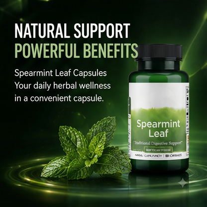 Spearmint Leaf Capsules – Herbal Dietary Supplement for Adults