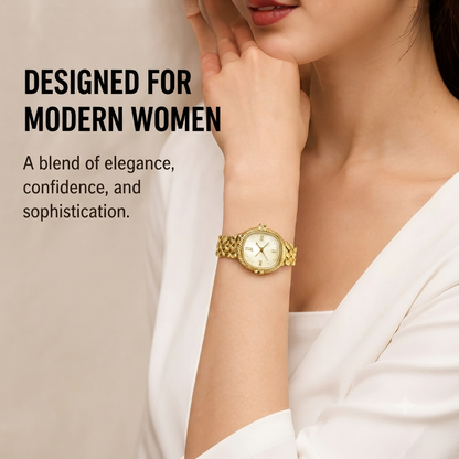 POSHI Women's Quartz Watch – Light Luxury Oval Dial Bracelet Watch