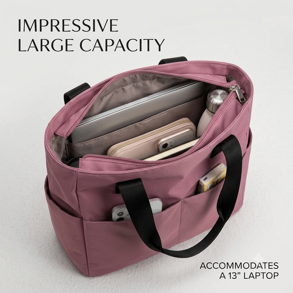 Stylish Unisex Oxford Tote Bag – Large Capacity Fashion Handbag with Polyester Lining