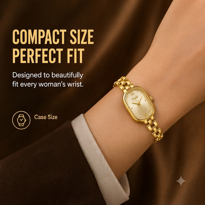 POSHI Women's Quartz Watch – Light Luxury Oval Dial Bracelet Watch