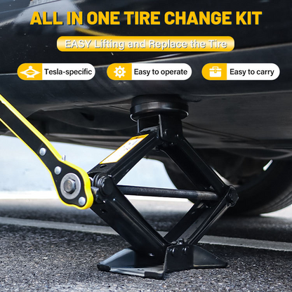 2 Ton Scissor Car Jack – Portable U Head Lift with Ratchet Wrench
