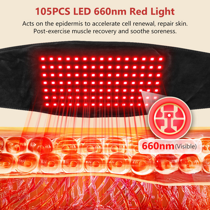 USB Powered Red Light Therapy Waist Belt with Heating Wrap