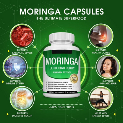 Moringa Leaf Capsules Natural Herbal Supplement