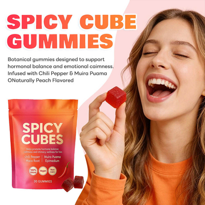 Spicy Cube Gummies Bold Flavored Adult Dietary Supplement Gummies