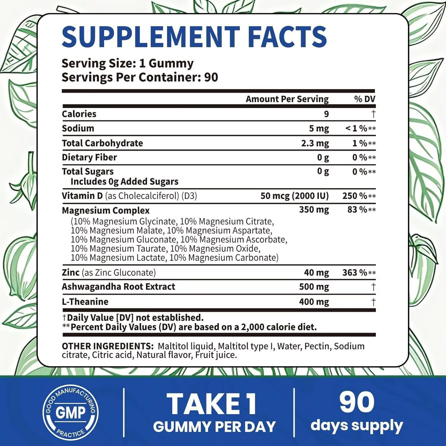 14 in 1 Ashwagandha Gummies with Vitamin D3, Zinc & Magnesium