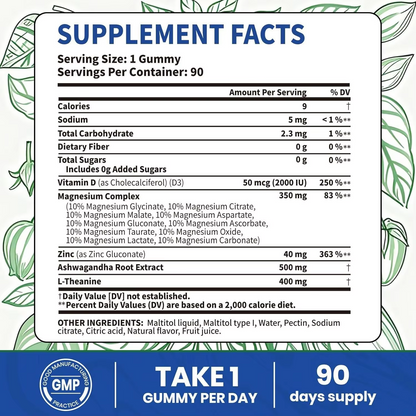 14 in 1 Ashwagandha Gummies with Vitamin D3, Zinc & Magnesium