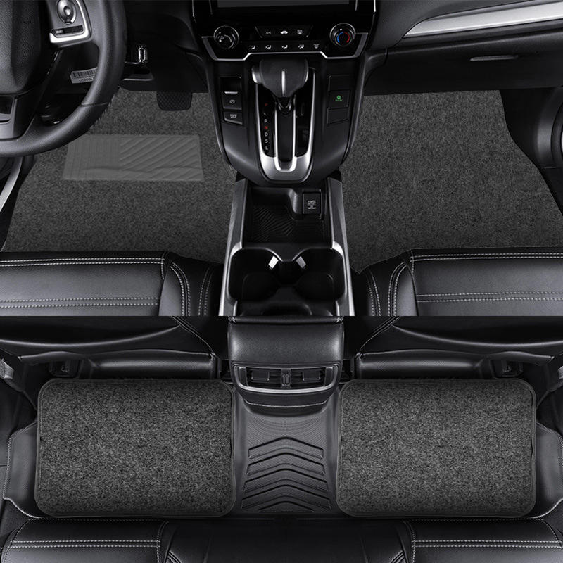 Universal Car Floor Mats – 4 Piece PVC Flocking Carpet Set