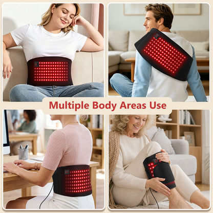 USB Powered Red Light Therapy Waist Belt with Heating Wrap