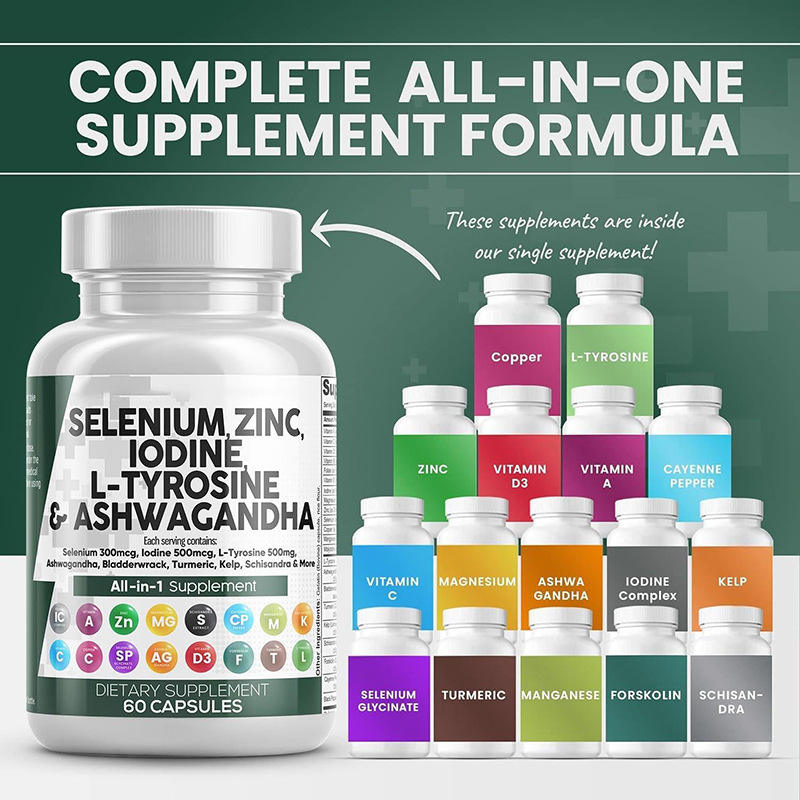 All in 1 Selenium, Zinc, Iodine & Ashwagandha Capsules