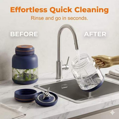 USB Rechargeable Personal Blender Smoothie Maker with Glass Jar