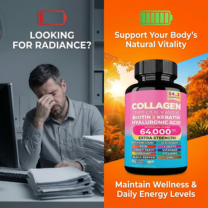 14 in 1 Collagen Capsules – Biotin, Keratin & Vitamin Complex Support