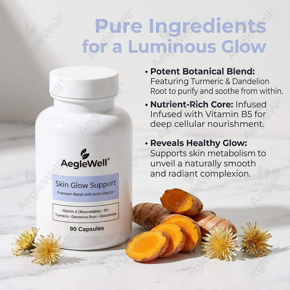 Herbal Supplement Capsules – 5-HTP, Dandelion Root, Turmeric & Glutathione Blend