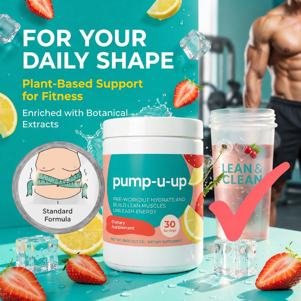 Creatine Monohydrate Powder – Strawberry Lemon Sugar-Free Sports Nutrition Supplement