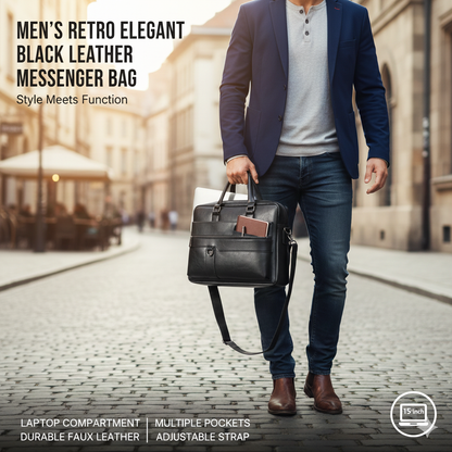 Men’s Retro Elegant Black Leather Bag