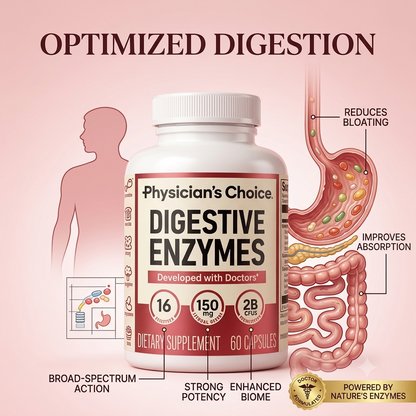 Digestive Enzymes with 16 Enzymes, Prebiotics & Probiotics – Dual-Action Daily Gut Health Support