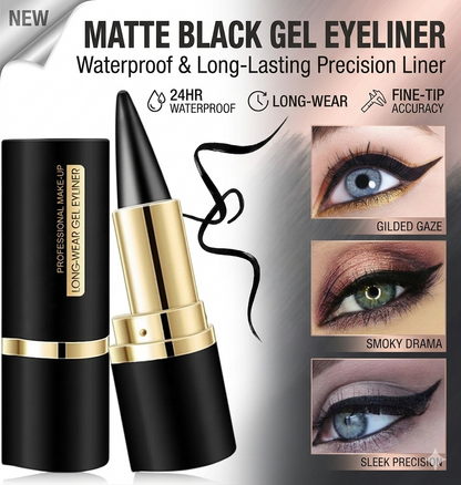 Matte Black Gel Eyeliner – Waterproof & Long Lasting Precision Liner