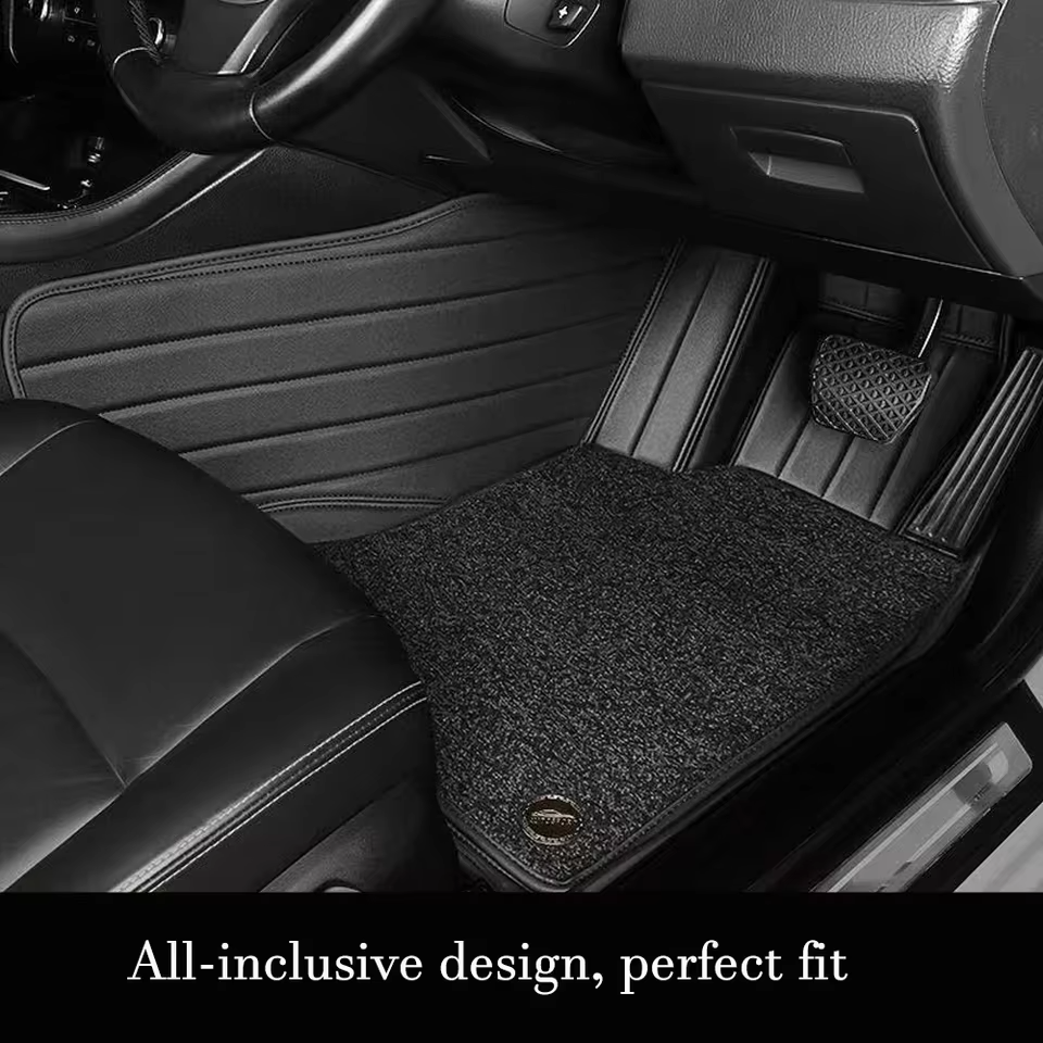 Universal Car Floor Mats – 4 Piece PVC Flocking Carpet Set