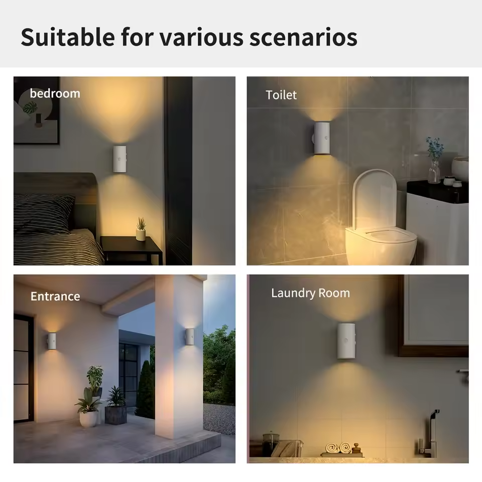 Rechargeable Motion Sensor LED Wall Lamp – RGB Ambient Night Light