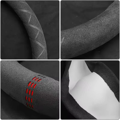Universal Suede Steering Wheel Cover – Sporty Non-Slip Grip for All Seasons