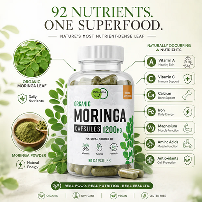 Moringa Leaf Capsules Natural Herbal Supplement