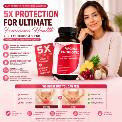 Women's 7 in 1 Mushroom Blend Pineapple, Cranberry Supplement