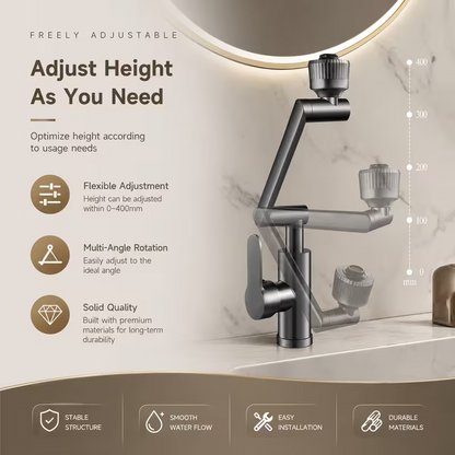 Deck Mounted Bathroom Faucet Wash Basin Tap with Ceramic Valve Core