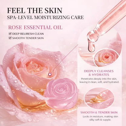 Rose Essential Oil Handmade Bath Soap Bar for All Skin Types