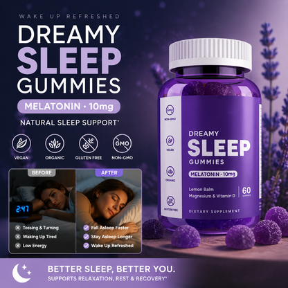 Melatonin 5mg Gummies – Natural Vitamin Sleep Support Dietary Supplement