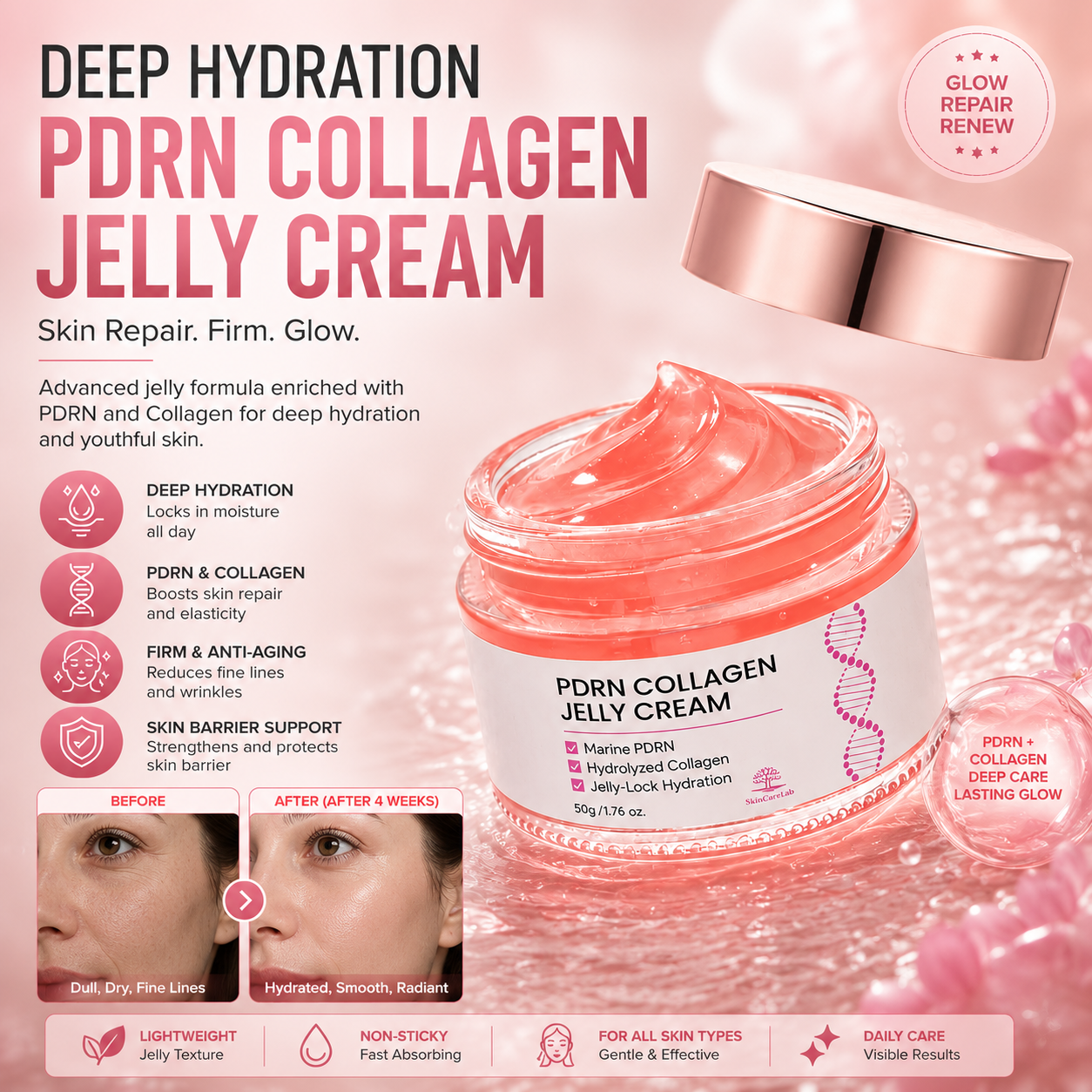 Collagen Jelly Cream – Deep Hydration Face Moisturizer for Firm & Radiant Skin