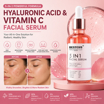 5 in 1 Hyaluronic Acid & Vitamin C Facial Serum