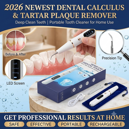 Portable Dental Plaque & Tartar Remover – Rechargeable Tooth Cleaning Tool for Home Use