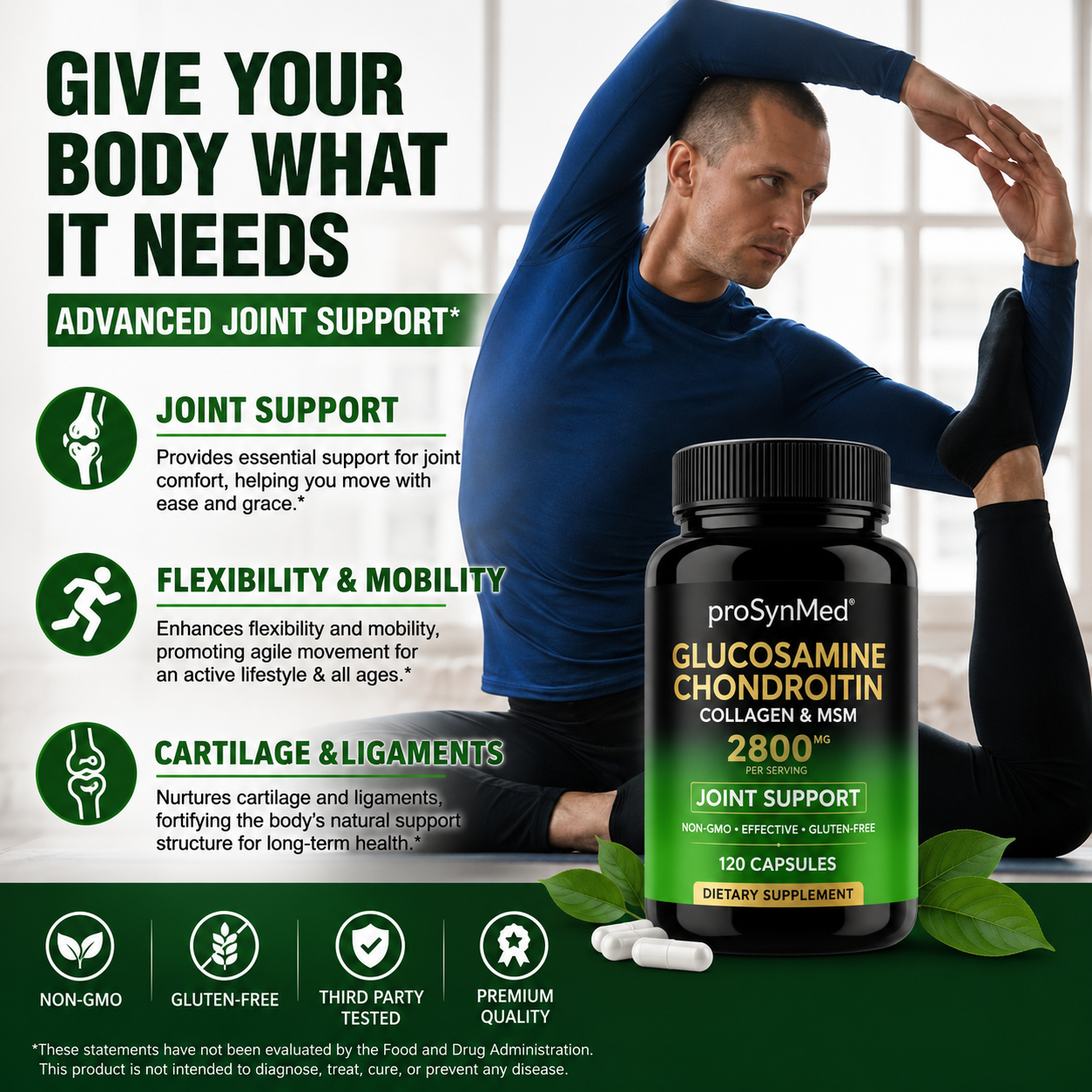 High-Quality Glucosamine & Chondroitin Capsules – Daily Joint & Cartilage Support Supplement