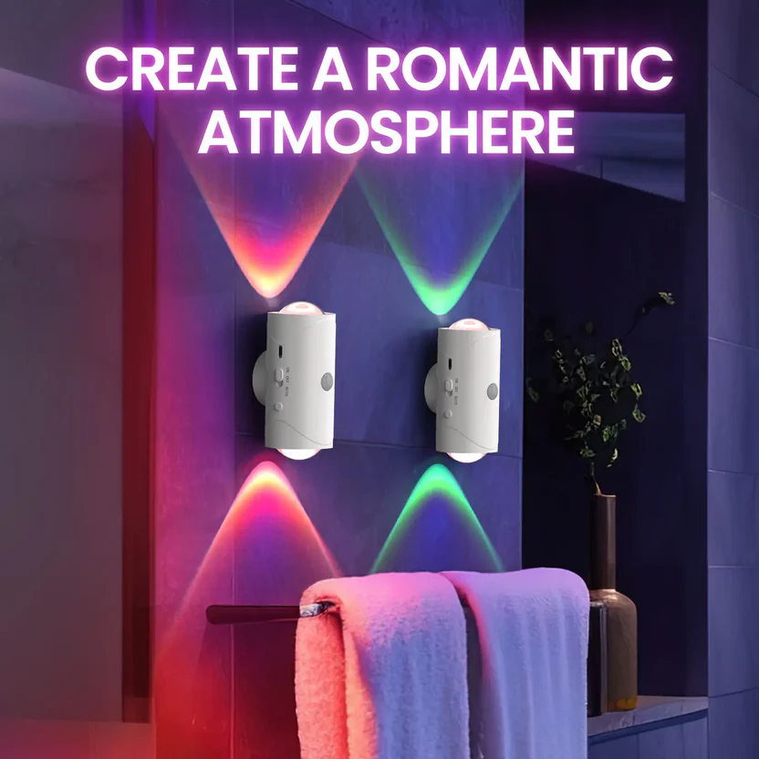 Rechargeable Motion Sensor LED Wall Lamp – RGB Ambient Night Light
